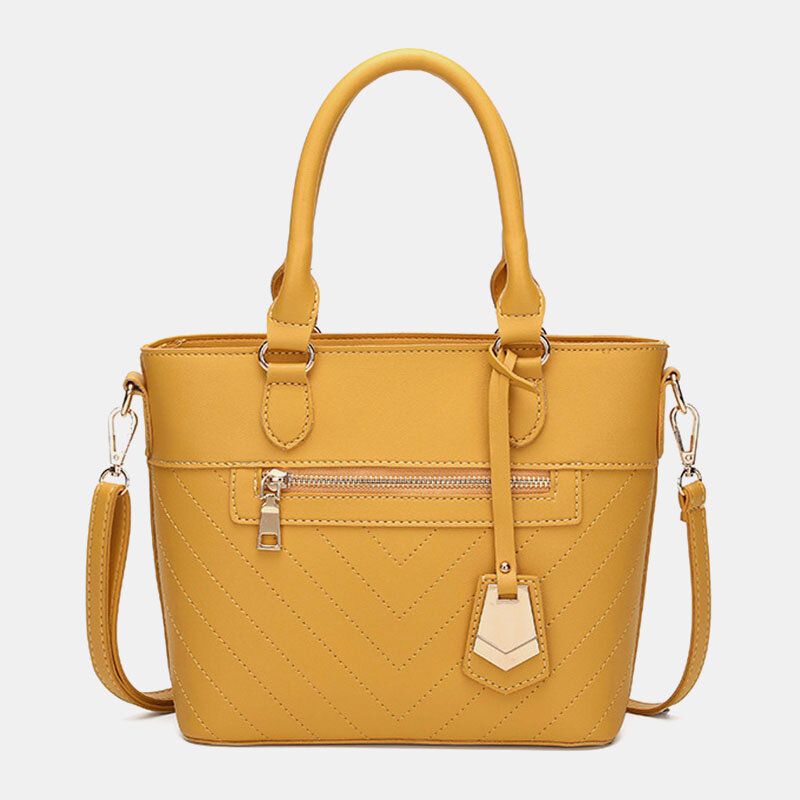 Femmes Solide Multi-poches Commuter Satchel Crossbody Bag Sac À Bandoulière Sac À Main