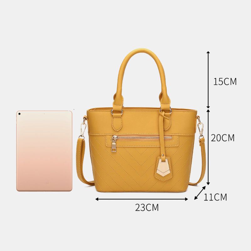 Femmes Solide Multi-poches Commuter Satchel Crossbody Bag Sac À Bandoulière Sac À Main