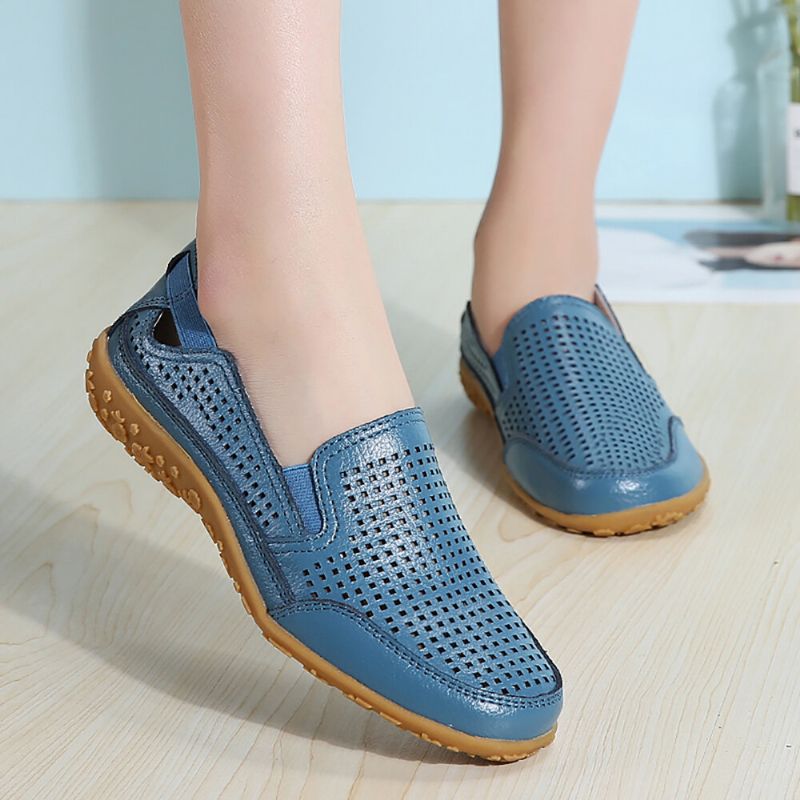 Femmes Sports Comfy Hollow Slip On Flat Mocassins