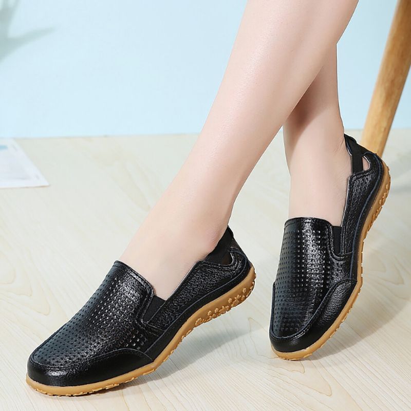 Femmes Sports Comfy Hollow Slip On Flat Mocassins