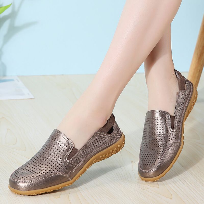 Femmes Sports Comfy Hollow Slip On Flat Mocassins