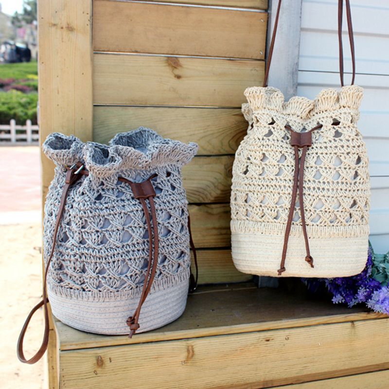 Femmes Strawn Bohème Élégant Léger Sac Bandoulière Plage Seau Sac