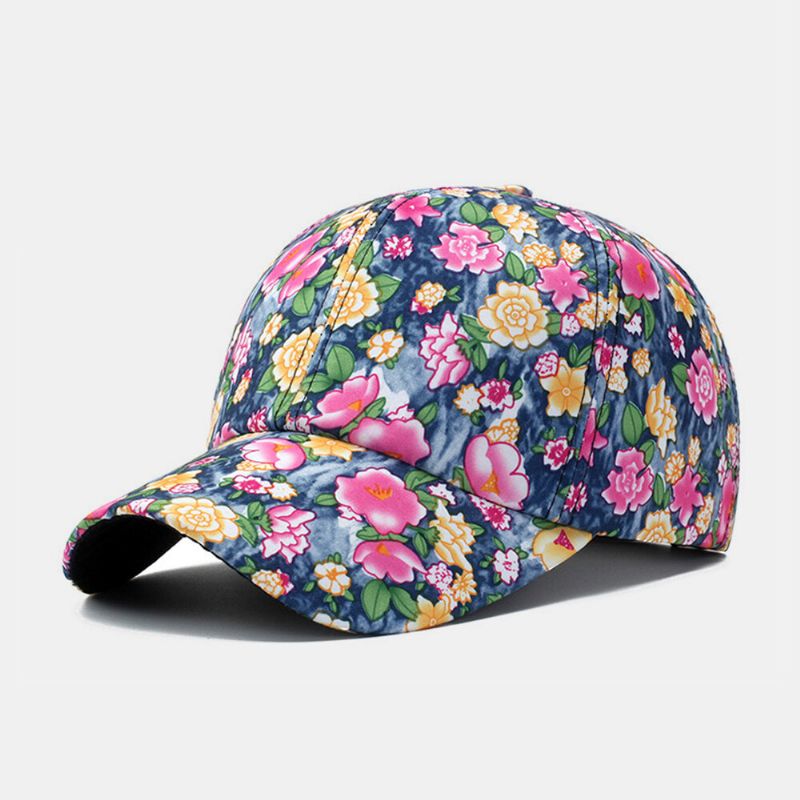 Femmes Superposition Coloré Imprimé Floral Casquette De Baseball Mode Respirant Réglable Pare-soleil Chapeau