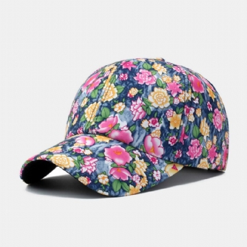 Femmes Superposition Coloré Imprimé Floral Casquette De Baseball Mode Respirant Réglable Pare-soleil Chapeau