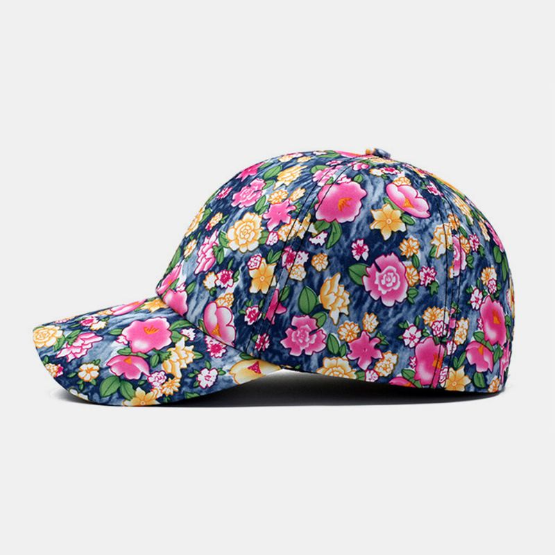 Femmes Superposition Coloré Imprimé Floral Casquette De Baseball Mode Respirant Réglable Pare-soleil Chapeau