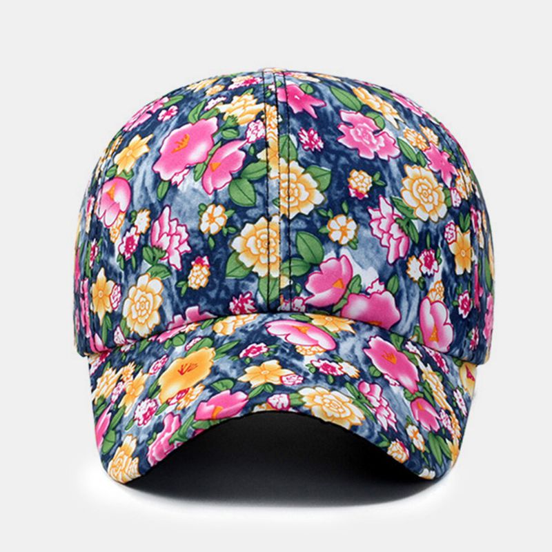 Femmes Superposition Coloré Imprimé Floral Casquette De Baseball Mode Respirant Réglable Pare-soleil Chapeau