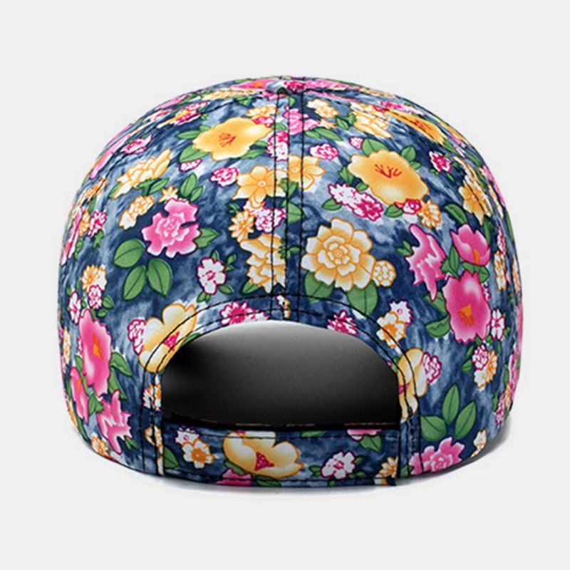 Femmes Superposition Coloré Imprimé Floral Casquette De Baseball Mode Respirant Réglable Pare-soleil Chapeau