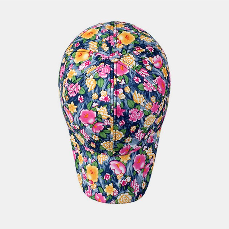 Femmes Superposition Coloré Imprimé Floral Casquette De Baseball Mode Respirant Réglable Pare-soleil Chapeau