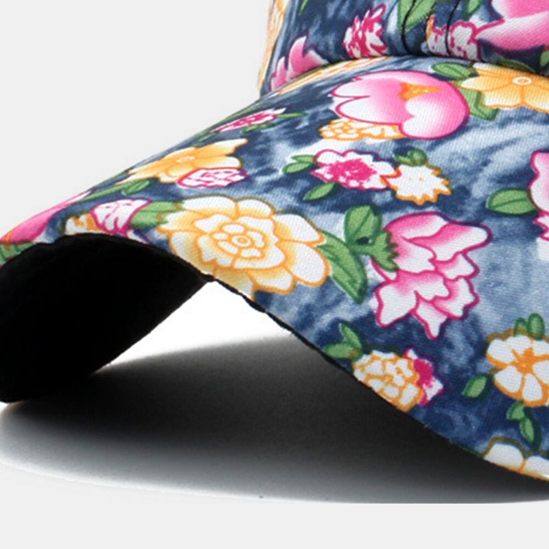 Femmes Superposition Coloré Imprimé Floral Casquette De Baseball Mode Respirant Réglable Pare-soleil Chapeau