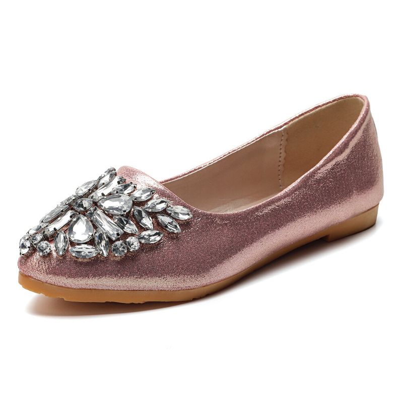 Femmes Sweet Strass Dames Léger Strass Dressy Flats