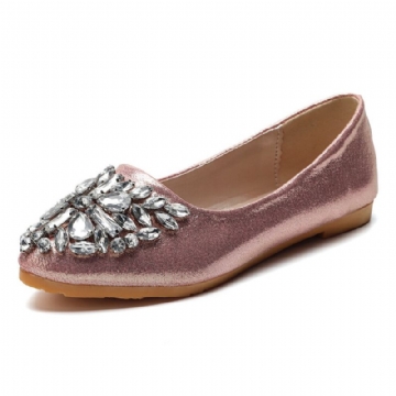 Femmes Sweet Strass Dames Léger Strass Dressy Flats