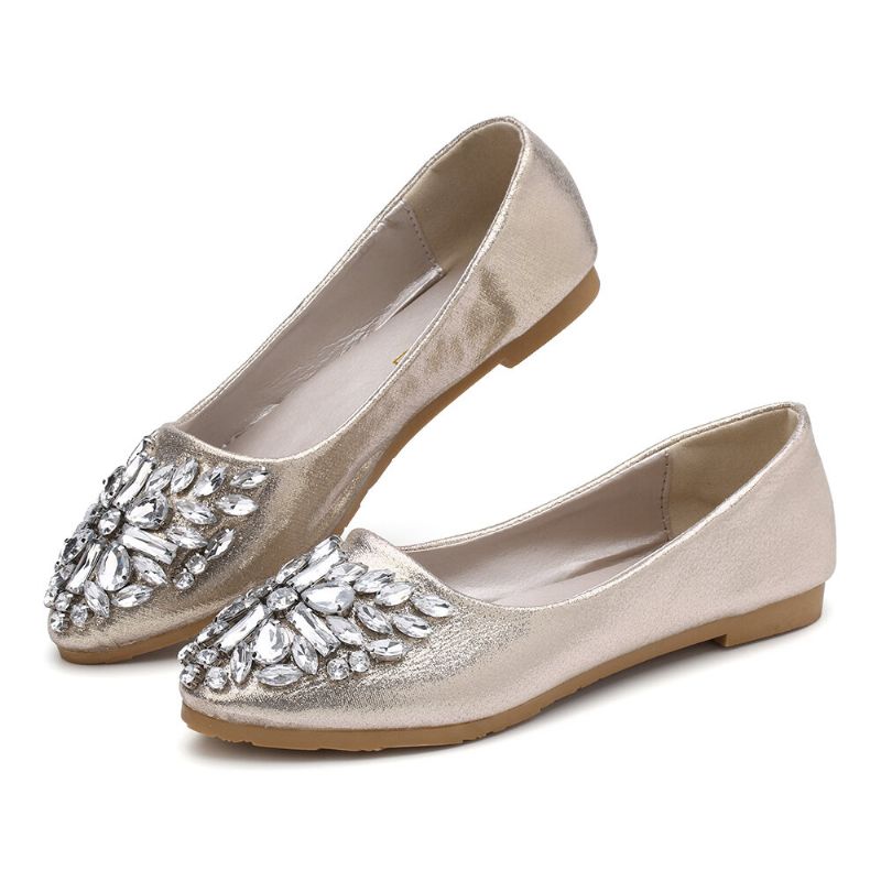 Femmes Sweet Strass Dames Léger Strass Dressy Flats