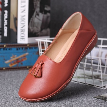 Femmes Tassel Solid Color Casual Casal Comfy Flats