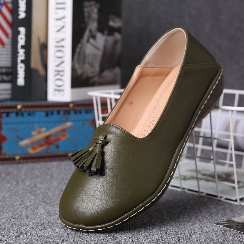 Femmes Tassel Solid Color Casual Casal Comfy Flats