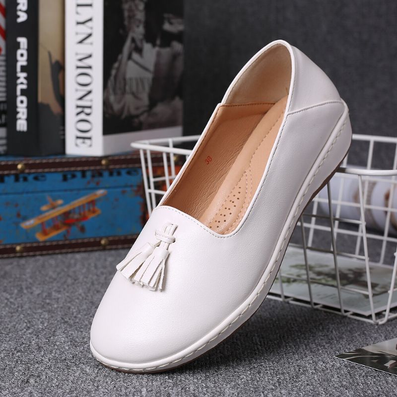 Femmes Tassel Solid Color Casual Casal Comfy Flats