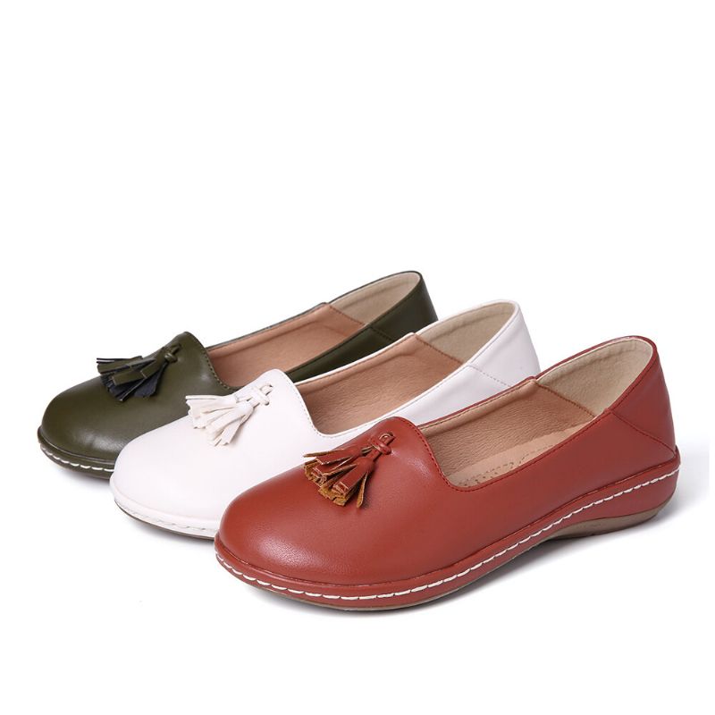 Femmes Tassel Solid Color Casual Casal Comfy Flats