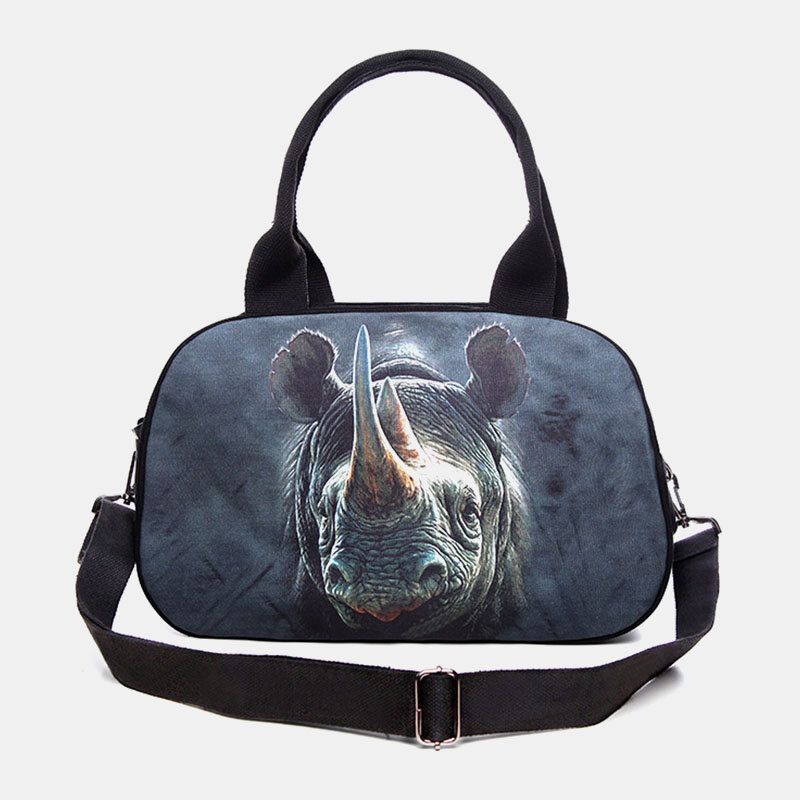 Femmes Toile 3d Tridimensionnel Mignon Chat Imprimé Animal Décontracté Dessin Animé Sac À Main Sac À Bandoulière Sac Cartable