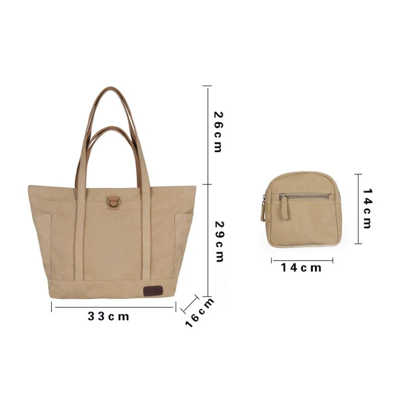 Femmes Toile Casual Grande Capacité Avec Petit Sac Fourre-tout Sac À Bandoulière Quotidien