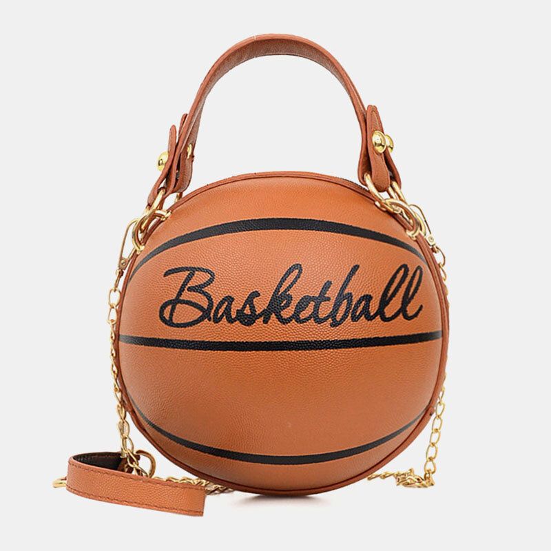 Femmes Unique Design Basketball Football Look Mini Sac Rond Hangbag Mode Réglable Sac À Bandoulière Cross Body Bag