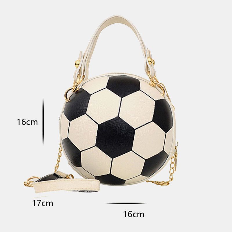 Femmes Unique Design Basketball Football Look Mini Sac Rond Hangbag Mode Réglable Sac À Bandoulière Cross Body Bag