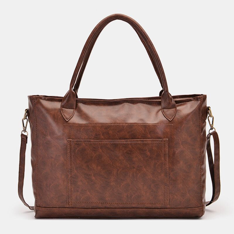 Femmes Vintage Gland Décor Grande Capacité Fourre-tout Sac À Bandoulière Multifonctionnel Doux Fausse Fourrure Valise Sac À Main