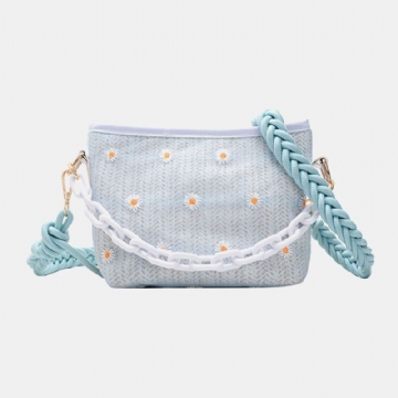 Femmes Voyage Straw Daisy Sac À Main Sac À Bandoulière Sac À Bandoulière