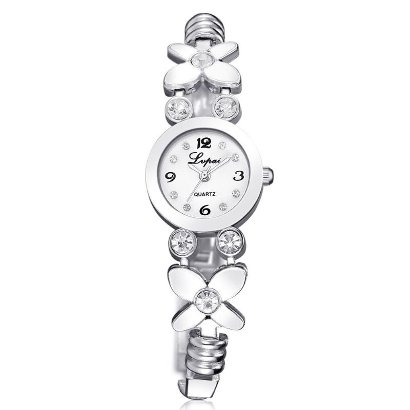 Flower Dress Mesdames Bracelet Montre Cristal Diamant Petit Cadran Quartz Montre