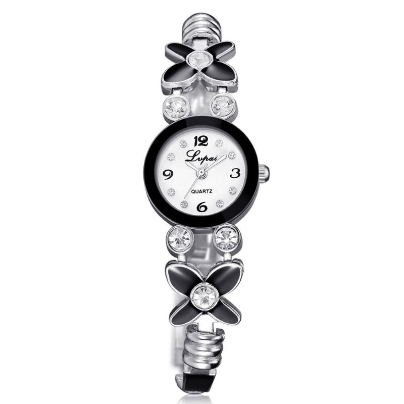 Flower Dress Mesdames Bracelet Montre Cristal Diamant Petit Cadran Quartz Montre