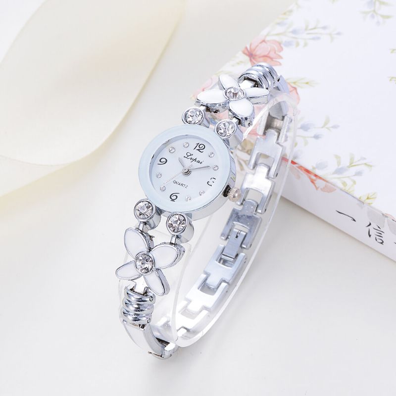 Flower Dress Mesdames Bracelet Montre Cristal Diamant Petit Cadran Quartz Montre