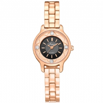 Flower Print Dial Ladies Bracelet Watch Alliage Diamond Quartz Watch