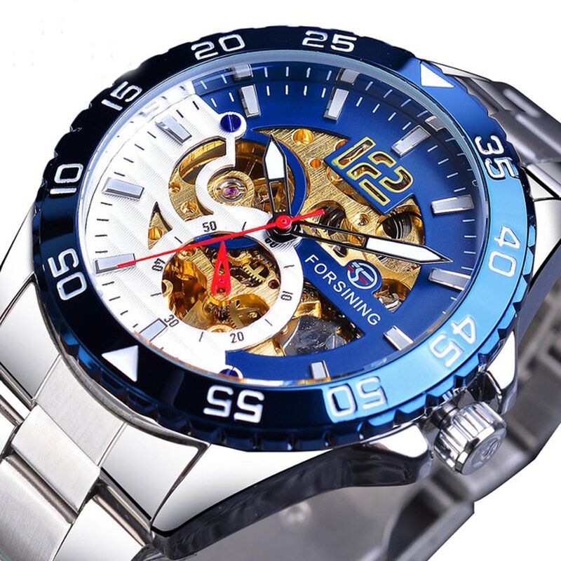 Forsining Tm366g Mode Hommes Montre Automatique Bracelet En Acier Inoxydable Montre Mécanique