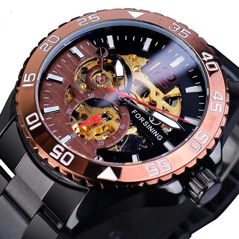 Forsining Tm366g Mode Hommes Montre Automatique Bracelet En Acier Inoxydable Montre Mécanique