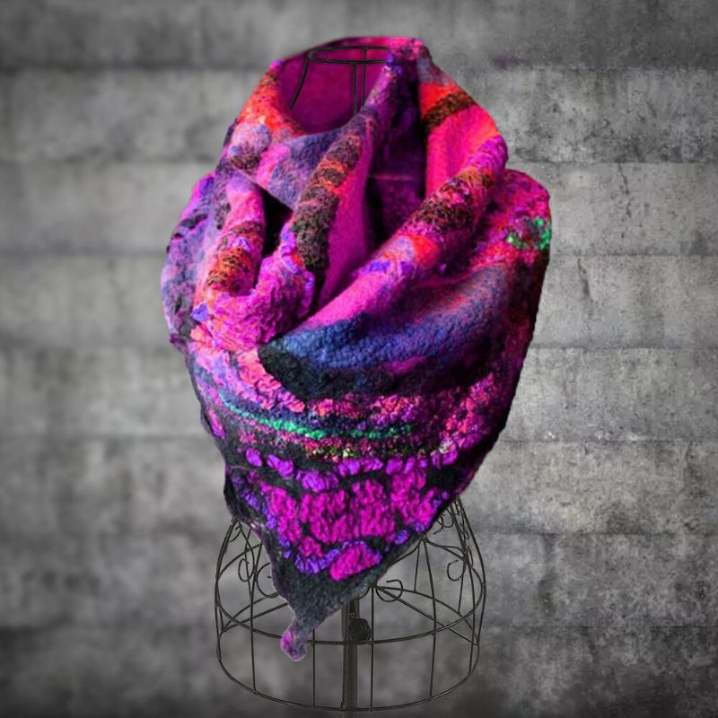 Foulard Fleur Ethnique Vintage Cramoisi Pour Femme