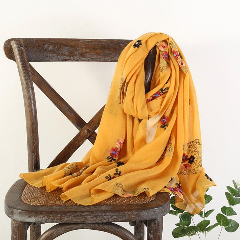 Foulard Imprimé Floral En Lin Pour Femmes D'été Vintage