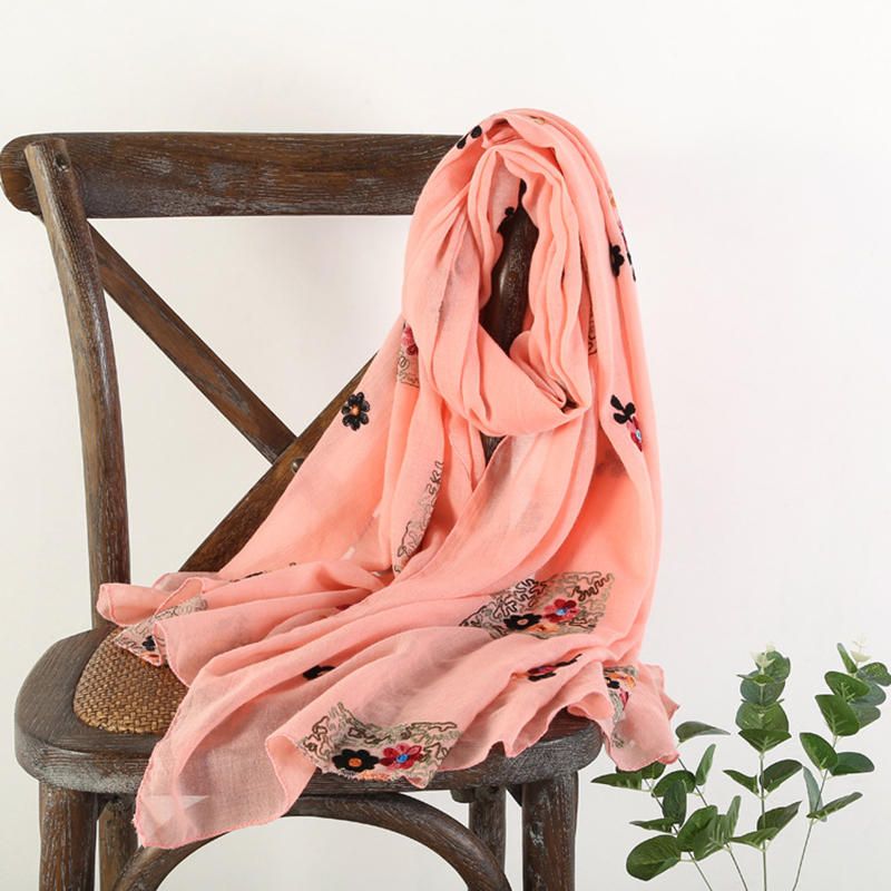 Foulard Imprimé Floral En Lin Pour Femmes D'été Vintage