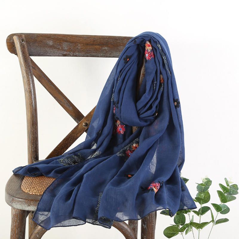 Foulard Imprimé Floral En Lin Pour Femmes D'été Vintage