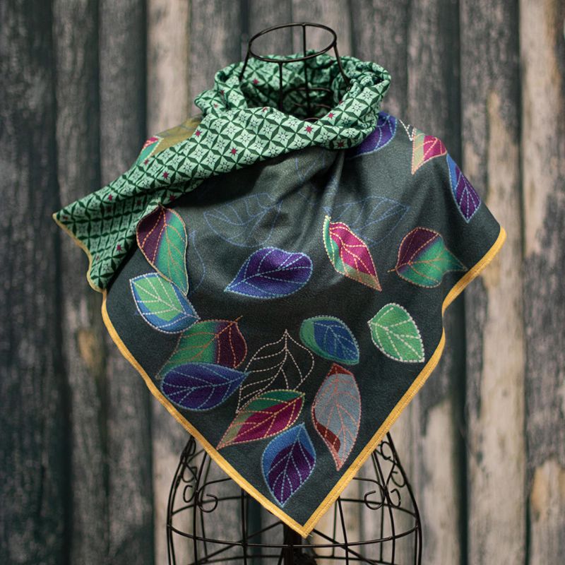 Foulards Boas Élégants À Fleurs Et Feuilles Vintage Pour Femmes