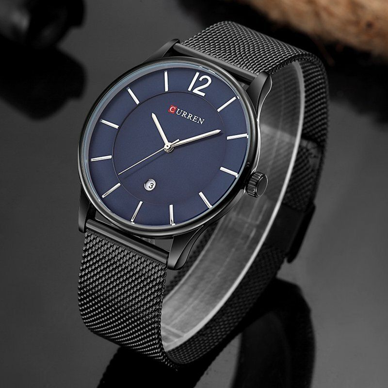 Full Metal Strap Fashion Men Watch Business Style Casual Dial Montre À Quartz Étanche