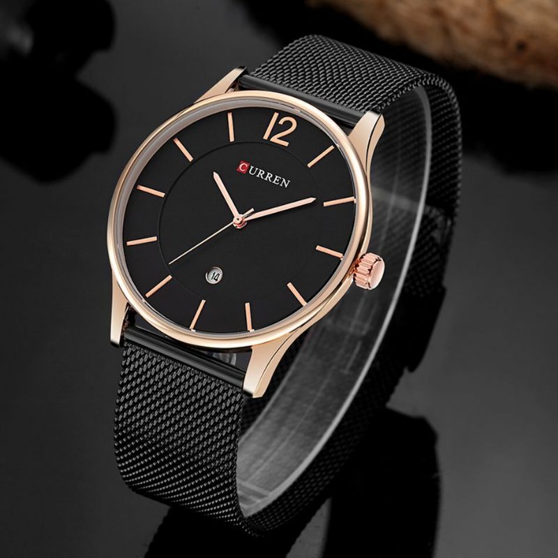 Full Metal Strap Fashion Men Watch Business Style Casual Dial Montre À Quartz Étanche