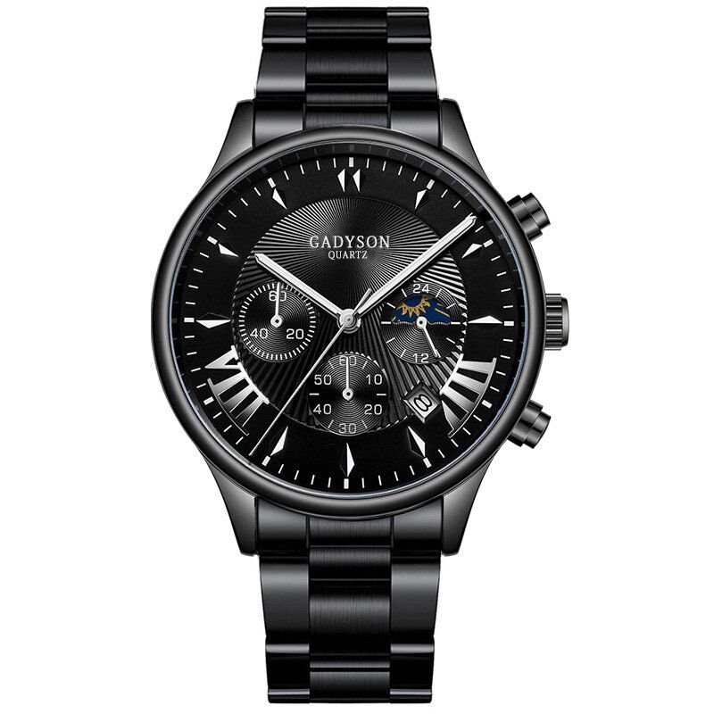 Gadyson A0701 Mode Hommes Montre Date Affichage Affaires Bracelet En Acier Inoxydable Montre À Quartz