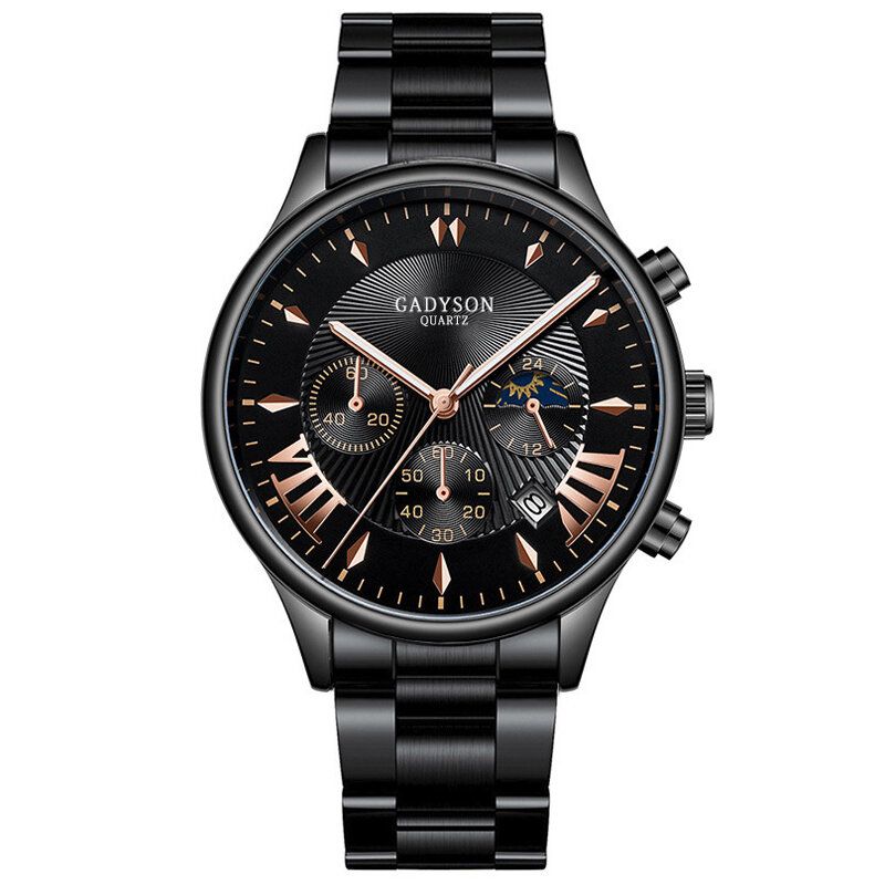 Gadyson A0701 Mode Hommes Montre Date Affichage Affaires Bracelet En Acier Inoxydable Montre À Quartz