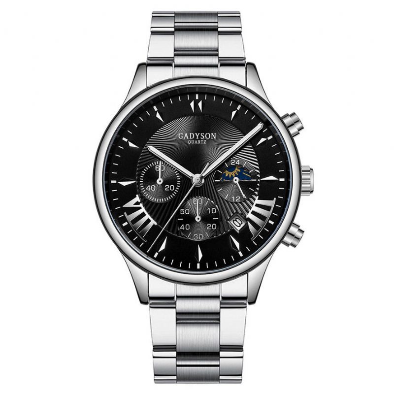 Gadyson A0701 Mode Hommes Montre Date Affichage Affaires Bracelet En Acier Inoxydable Montre À Quartz