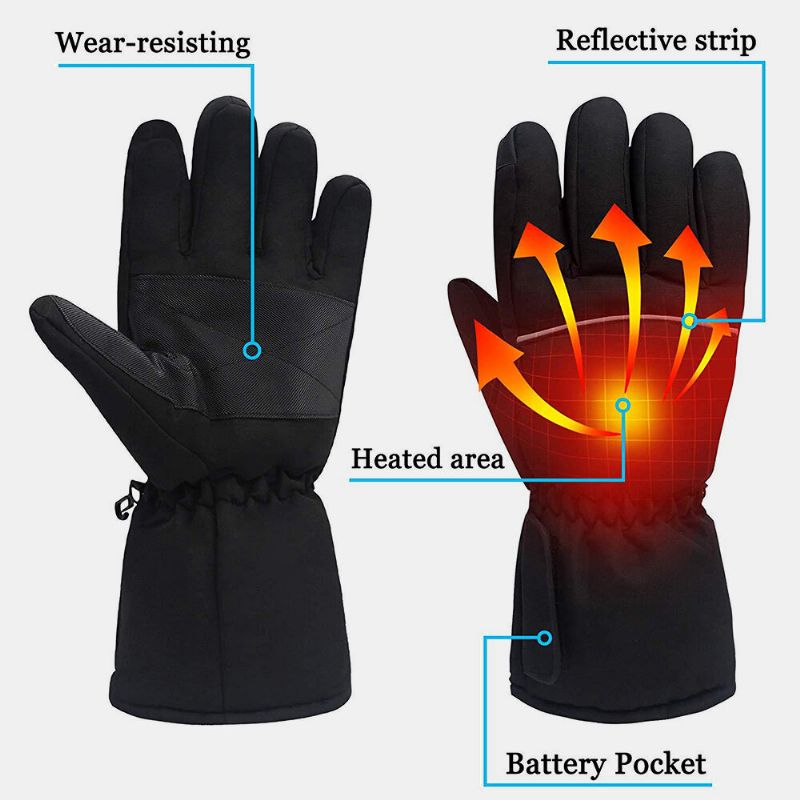 Gants Chauffants Chauffants Unisexes À Écran Tactile Et Coupe-vent Chauds