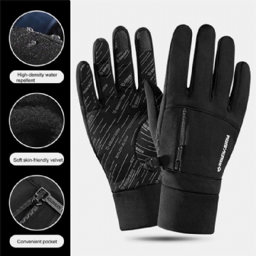 Gants De Cyclisme D'hiver Pour Hommes Plus Velvet Warmth Outdoor Gants Imperméables À Écran Tactile Coupe-vent