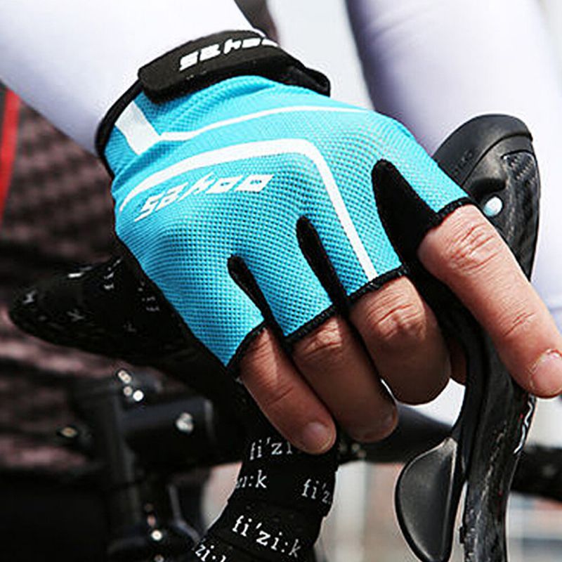 Gants D'été Demi-doigts Absorbant Les Chocs Et Drainant Pour Le Cyclisme En Plein Air