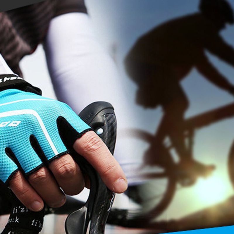 Gants D'été Demi-doigts Absorbant Les Chocs Et Drainant Pour Le Cyclisme En Plein Air