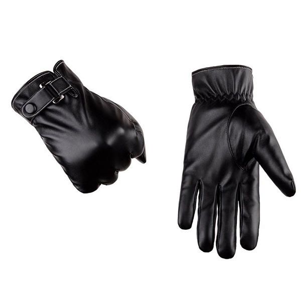 Gants De Ski De Cyclisme En Cuir Synthétique À Écran Tactile Chaud Pour Homme