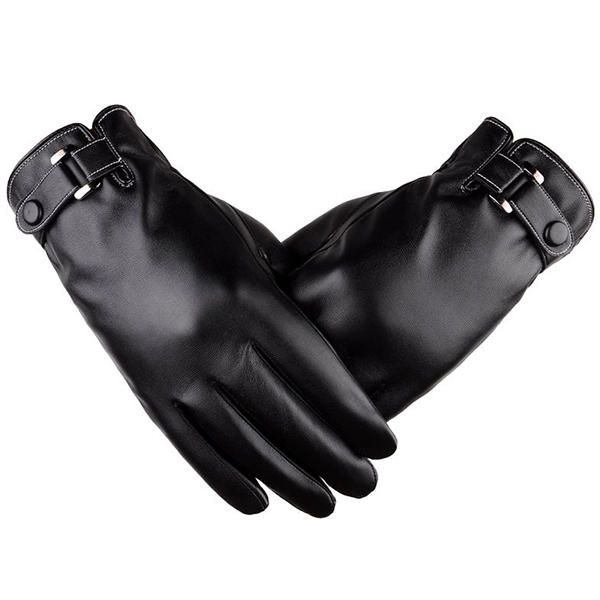 Gants De Ski De Cyclisme En Cuir Synthétique À Écran Tactile Chaud Pour Homme