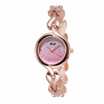 Gedi Mode Élégant Luxe Cristal Gradient Couleur Cadran Alliage Bracelet Dames Bracelet Montres Montre À Quartz