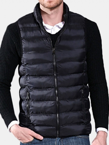 Gilet Chaud Léger Sans Manches À Fermeture Éclair Pour Homme